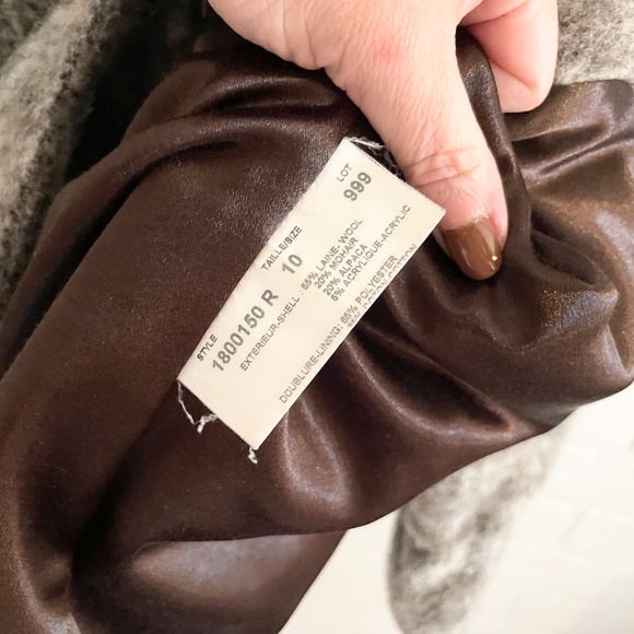 Vintage Women’s Coat Jacket Button down Wool Alpaca Mohair Gray Textured Sz 10 - Picture 8 of 9